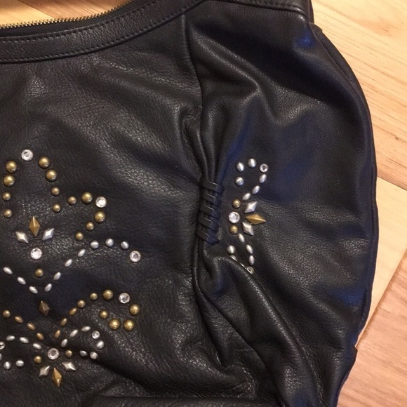 Fiore By Isabella NWT❤️Fiore Black Leather Studded Bag. P/A1091/20 - Picture 3 of 11
